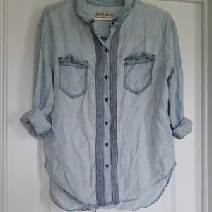 4/$20 Light Blue Denim Top